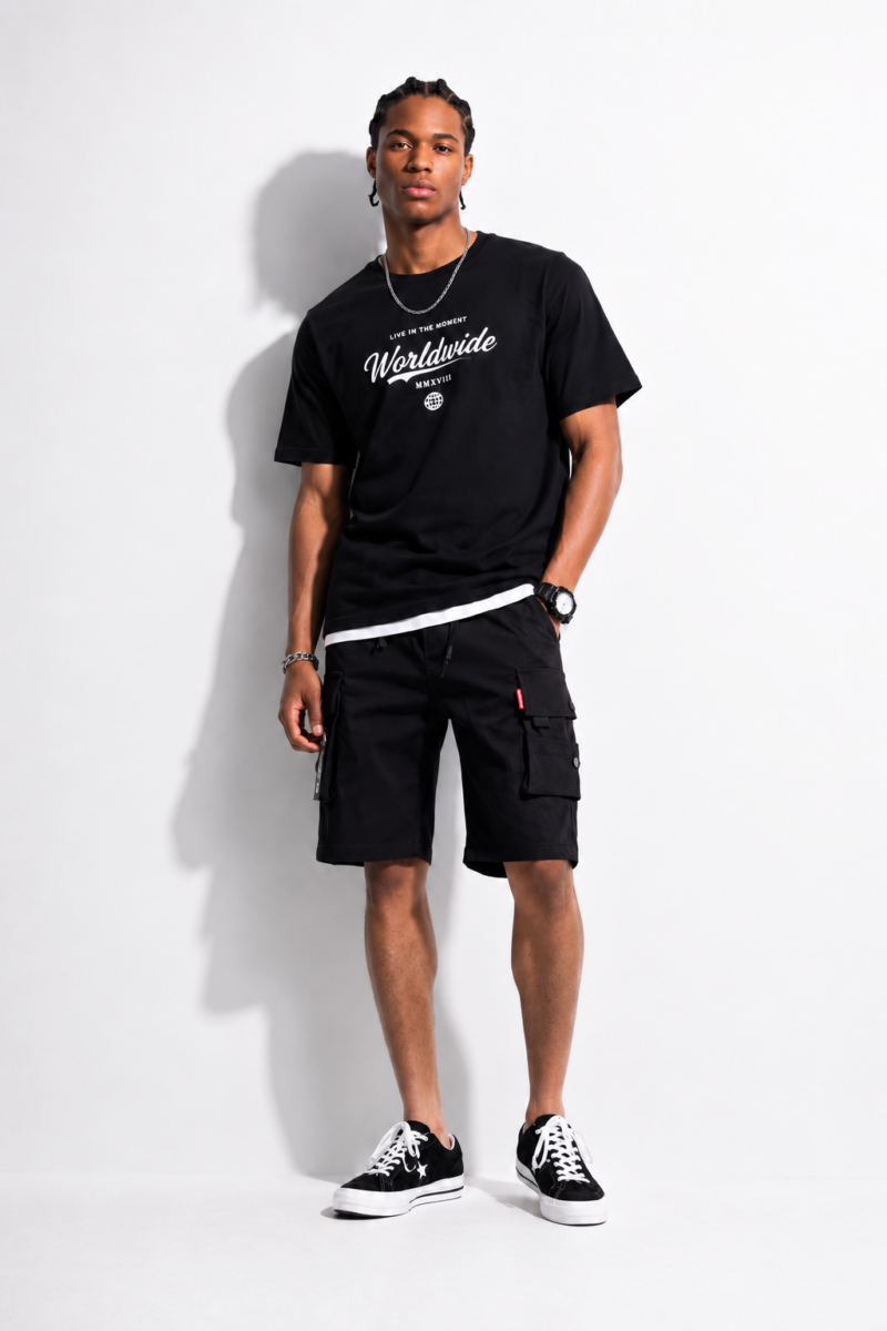 Cargo Bermuda Herren in Schwarz