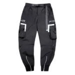 Schwarze Cargohose Herren mit reflektierenden Taschen