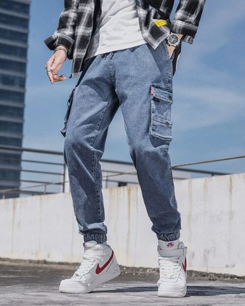 Cargo Jeans Herren NKO Jogger in Schwarz