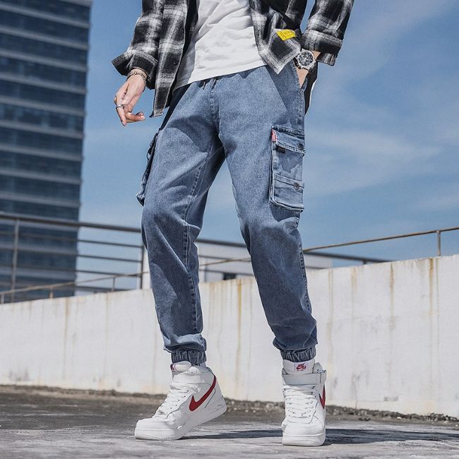 JEANCARGOHOMMELARGENKO1.jpg Cargo Jeans Herren NKO Jogger in Schwarz