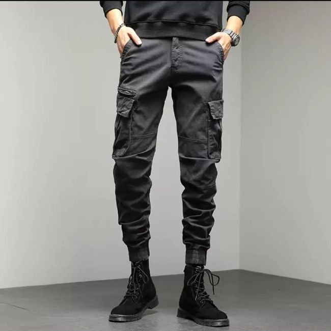 Streetwear Cargo Jeans Herren Slim Fit
