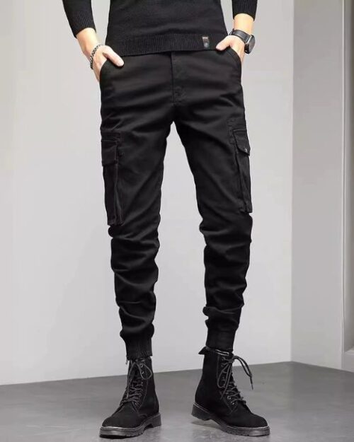 Streetwear Cargo Jeans Herren in Schwarz