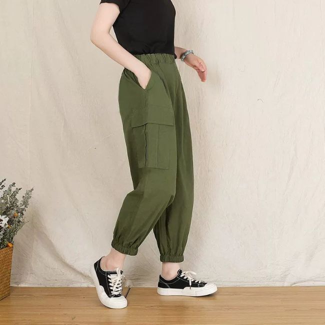 Cargohose Teenager Mädchen Grün