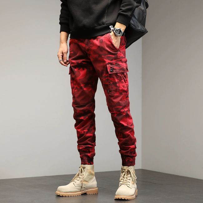 PANTALONCARGOCAMOUFLAGEROUGEETNOIR1.jpg Camouflage Cargohose Herren