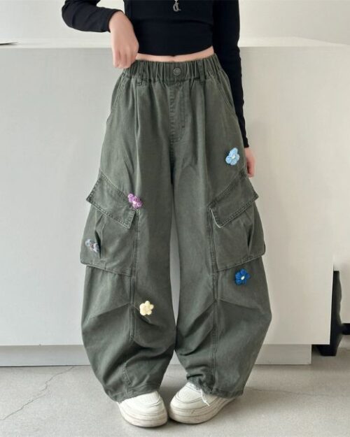 Grüne Cargohose Mädchen Streetwear