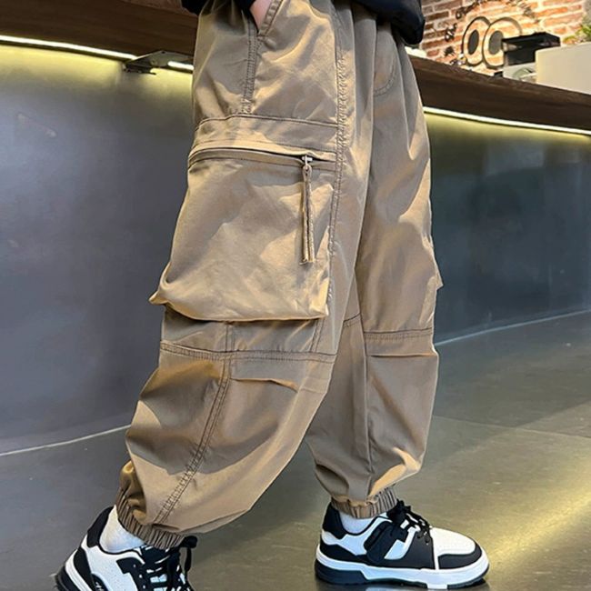 Cargo Jogger Kinder Beige Schwarz