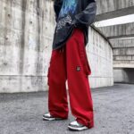 Rote Streetwear Cargohose Herren