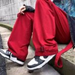 Rote Streetwear Cargohose Herren