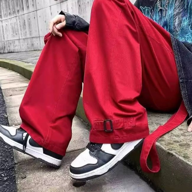 Rote Streetwear Cargohose Herren