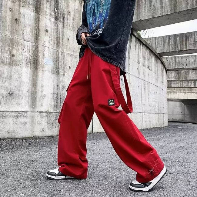 Rote Streetwear Cargohose Herren