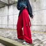 Rote Streetwear Cargohose Herren