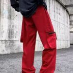 Rote Streetwear Cargohose Herren