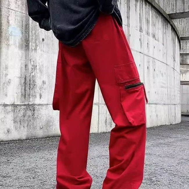 Rote Streetwear Cargohose Herren