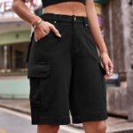Cargo Shorts Damen Schwarz
