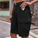 Cargo Shorts Damen Schwarz