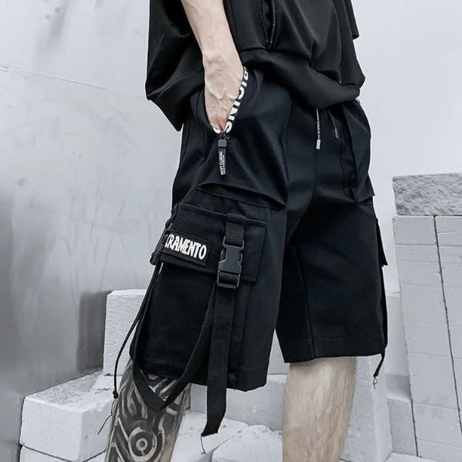 Streetwear Cargo Shorts Herren in Schwarz