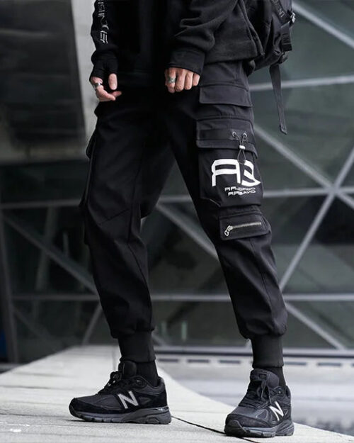 Cargohose Herren mit elastischen Bündchen in Schwarz