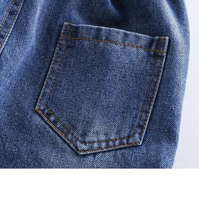Washed Cargo Jeans Mädchen Blau