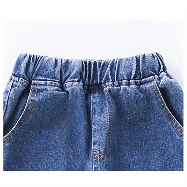 Washed Cargo Jeans Mädchen Blau