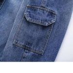 Washed Cargo Jeans Mädchen Blau