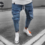 Blaue Cargo Jeans Herren Slim Fit