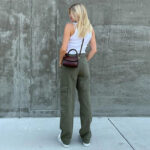 Cargo Jeans Damen Khaki Wide Leg