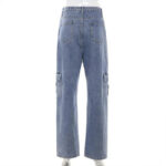 Weite Cargo Jeans Damen Blau