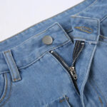 Mini Cargo Jeans Rock für Damen in Blau