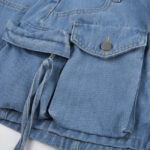 Mini Cargo Jeans Rock für Damen in Blau