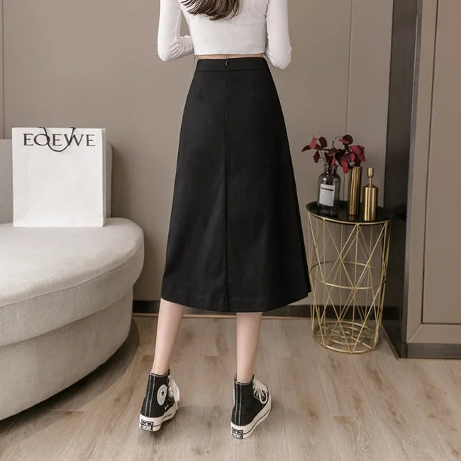 Langer Cargo Rock für Damen mit Tasche