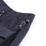 Schwarzer Gothic Cargo Rock für Damen