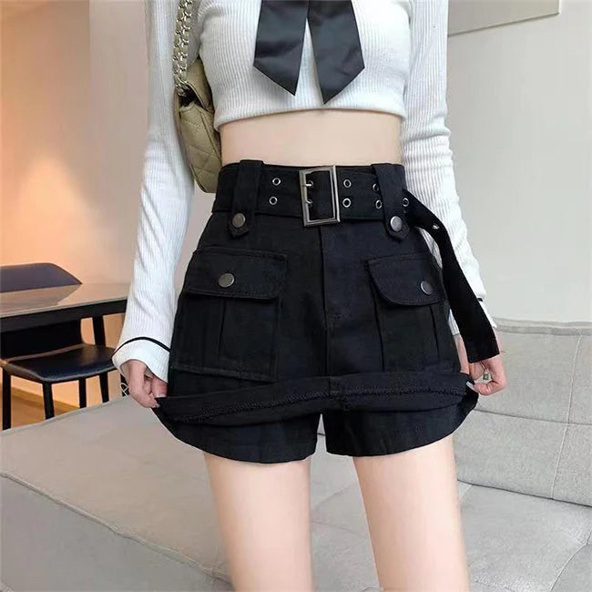 Cargo Skort Damen in Schwarz