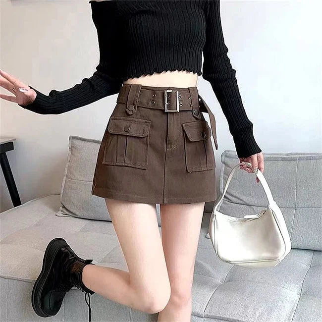 Cargo Skort Damen in Braun