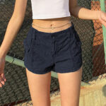 Mini Cargo Shorts Damen Blau