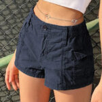 Mini Cargo Shorts Damen Blau