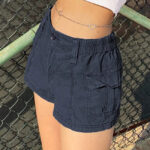 Mini Cargo Shorts Damen Blau