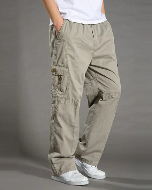 Weite Cargohose Herren Grau