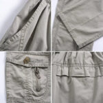 Weite Cargohose Herren Grau Beige