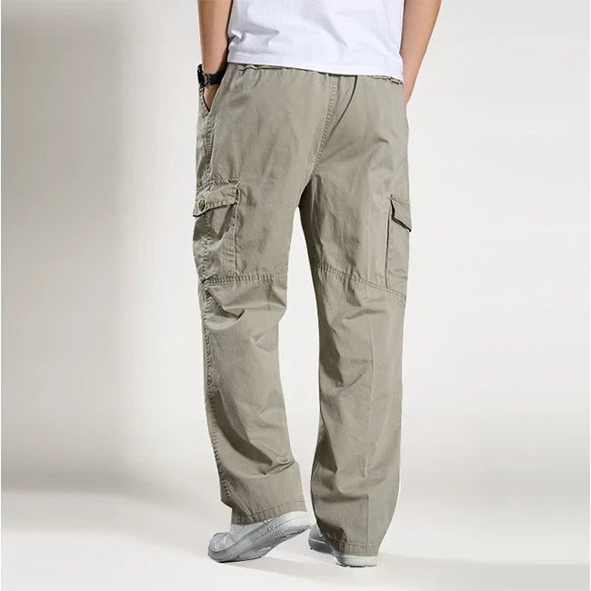 Weite Cargohose Herren Grau Beige