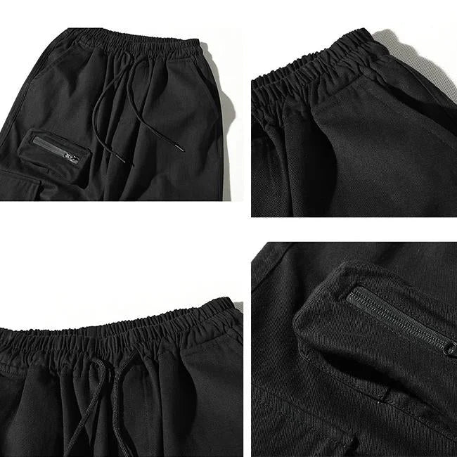 Schwarze Cargohose Herren mit Riemen