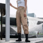 Beige Cargohose Damen Army