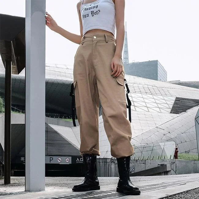 Beige Cargohose Damen Army