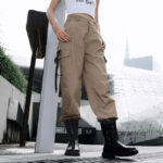 Beige Cargohose Damen Army