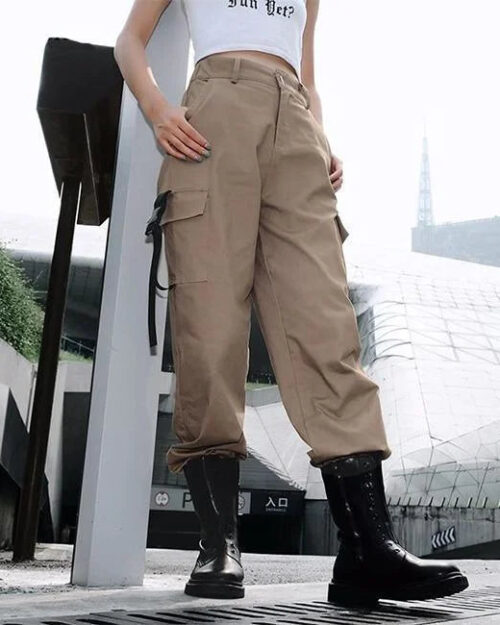 Beige Cargohose Damen Army