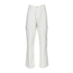 Weiße Cargohose Damen Flared