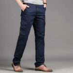 Dunkelblaue Cargo Chino Herren