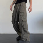 Wide Leg Cargohose Herren in Grau