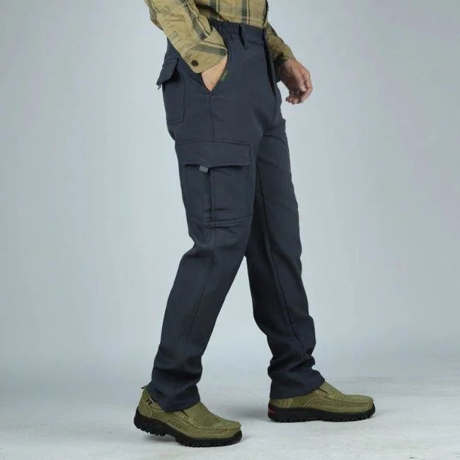 Vintage Cargohose Herren Straight Fit in Grau
