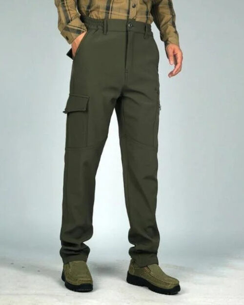Vintage Cargohose Herren Straight Fit in Khaki