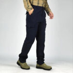 Vintage Cargohose Herren Straight Fit in Dunkelblau